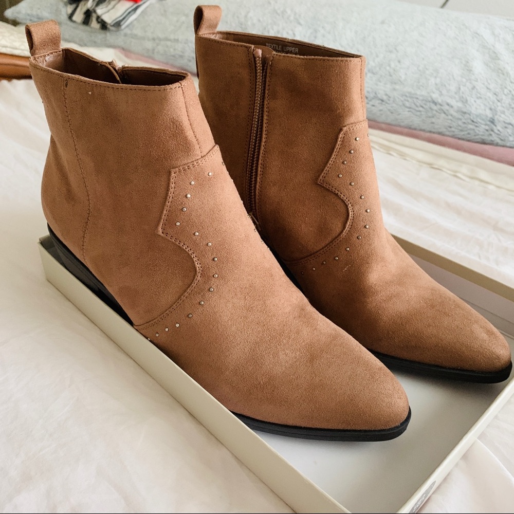 BRAND NEW LOFT BROWN SUEDE ANKLE BOOTS SIZE 8